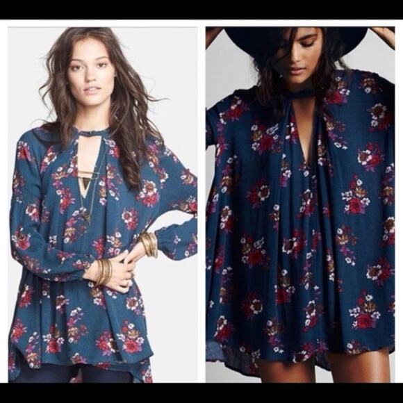 Free People Floral Jade Swing Tunic Dress - Picture 1 of 7